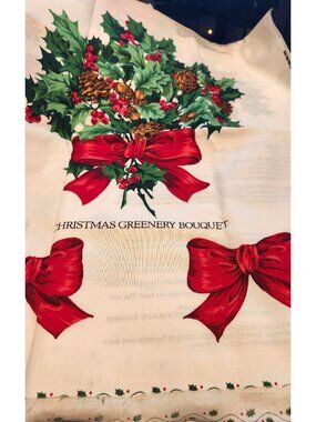 Craft Kit  Christmas Greenery Wearable Art Flowers Birds Ribbon Bows 46" x 36"